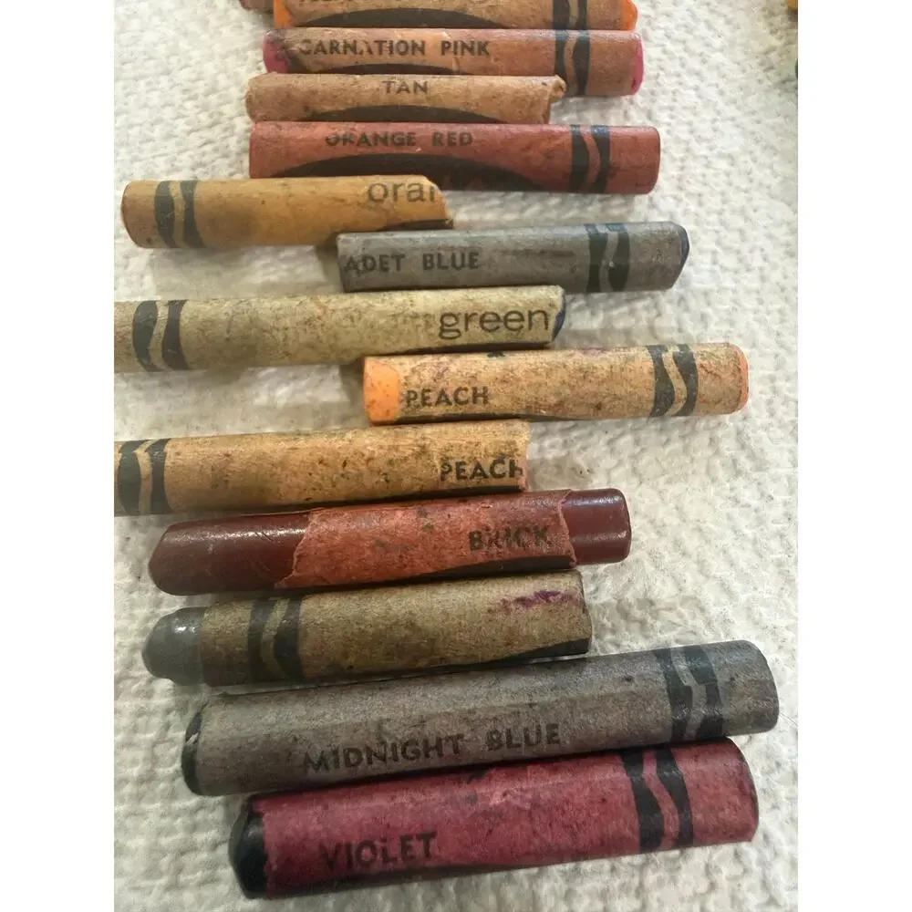 Vintage Crayola Crayons Large Lot Bundle Used Retired Colors Collection